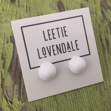 Load image into Gallery viewer, White Gumdrop Stud Earrings