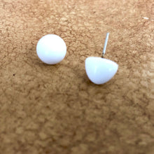 Load image into Gallery viewer, White Gumdrop Stud Earrings