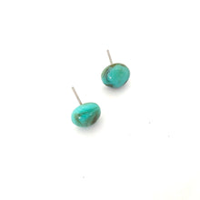 Load image into Gallery viewer, Turquoise Marbled Small Retro Button Stud Earrings