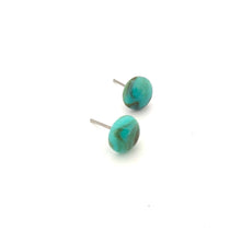 Load image into Gallery viewer, Turquoise Marbled Small Retro Button Stud Earrings