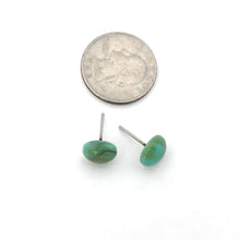 Load image into Gallery viewer, Turquoise Marbled Small Retro Button Stud Earrings