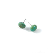 Load image into Gallery viewer, Turquoise Marbled Small Retro Button Stud Earrings