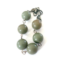 Load image into Gallery viewer, Moss Green Lucite Bubble Stations Bracelet