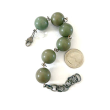 Load image into Gallery viewer, Moss Green Lucite Bubble Stations Bracelet