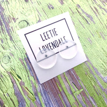 Load image into Gallery viewer, Clear Frosted Lucite Disc Stud Earrings