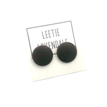 Load image into Gallery viewer, Dark Brown Matte Lucite Disc Stud Earrings
