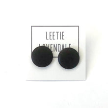 Load image into Gallery viewer, Dark Brown Matte Lucite Disc Stud Earrings