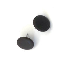 Load image into Gallery viewer, Dark Brown Matte Lucite Disc Stud Earrings