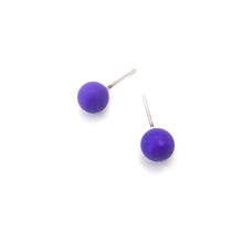 Load image into Gallery viewer, Cobalt Matte Lucite Ball Stud Earrings