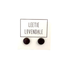 Load image into Gallery viewer, Brown Black Small Disc Stud Earrings