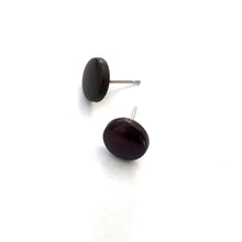 Load image into Gallery viewer, Brown Black Small Disc Stud Earrings