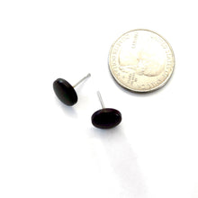 Load image into Gallery viewer, Brown Black Small Disc Stud Earrings