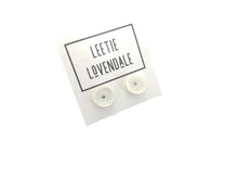 Load image into Gallery viewer, Clear Milky Pearlescent Disc Stud Earrings