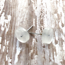 Load image into Gallery viewer, Clear Milky Pearlescent Disc Stud Earrings