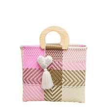 Load image into Gallery viewer, Wooden Handle Handwoven Tote