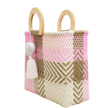 Load image into Gallery viewer, Wooden Handle Handwoven Tote