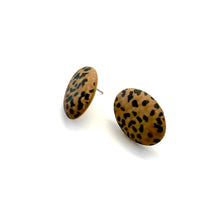 Load image into Gallery viewer, Leopard Print Oval Button Stud Earrings