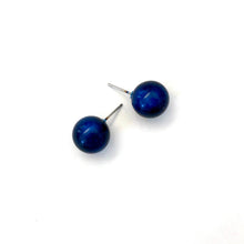 Load image into Gallery viewer, Navy Blue Moonglow Ball Stud Earrings