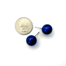 Load image into Gallery viewer, Navy Blue Moonglow Ball Stud Earrings