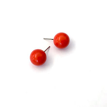 Load image into Gallery viewer, Dark Orange Ball Stud Earrings