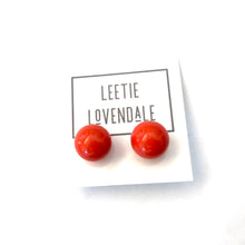 Load image into Gallery viewer, Dark Orange Ball Stud Earrings