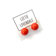 Load image into Gallery viewer, Dark Orange Ball Stud Earrings