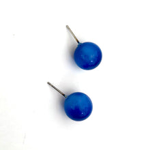 Load image into Gallery viewer, Sapphire Blue Moonglow Ball Stud Earrings