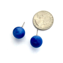 Load image into Gallery viewer, Sapphire Blue Moonglow Ball Stud Earrings
