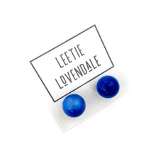Load image into Gallery viewer, Sapphire Blue Moonglow Ball Stud Earrings