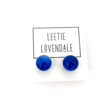 Load image into Gallery viewer, Sapphire Blue Moonglow Ball Stud Earrings