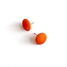 Load image into Gallery viewer, Sun Orange Disc Stud Earrings