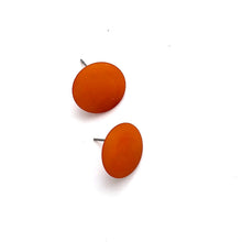 Load image into Gallery viewer, Sun Orange Disc Stud Earrings