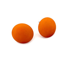 Load image into Gallery viewer, Sun Orange Disc Stud Earrings