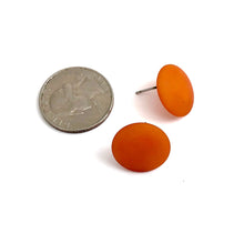 Load image into Gallery viewer, Sun Orange Disc Stud Earrings