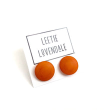 Load image into Gallery viewer, Sun Orange Disc Stud Earrings