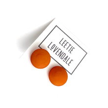 Load image into Gallery viewer, Sun Orange Disc Stud Earrings