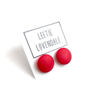Load image into Gallery viewer, Bright Pink Disc Stud Earrings