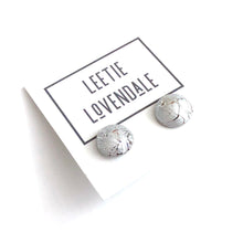 Load image into Gallery viewer, Silver Paint Spattered Metallic Retro Button Stud Earrings