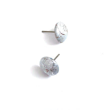 Load image into Gallery viewer, Silver Paint Spattered Metallic Retro Button Stud Earrings