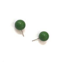 Load image into Gallery viewer, Moss Green Ball Stud Earrings