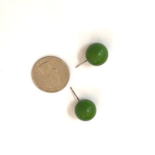 Load image into Gallery viewer, Moss Green Ball Stud Earrings
