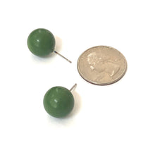 Load image into Gallery viewer, Moss Green Ball Stud Earrings