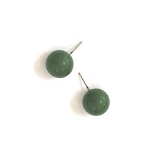 Load image into Gallery viewer, Moss Green Ball Stud Earrings