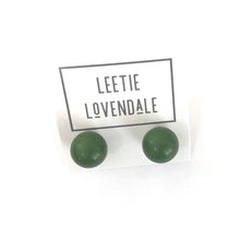 Load image into Gallery viewer, Moss Green Ball Stud Earrings