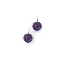 Load image into Gallery viewer, Deep Purple Ball Stud Earrings