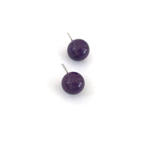 Load image into Gallery viewer, Deep Purple Ball Stud Earrings