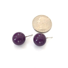 Load image into Gallery viewer, Deep Purple Ball Stud Earrings