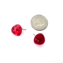 Load image into Gallery viewer, Red Gumdrop Stud Earrings
