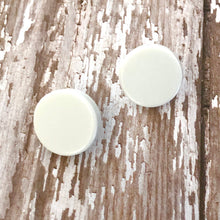 Load image into Gallery viewer, White Button Disc Stud Earrings