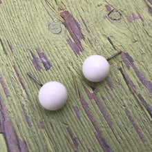 Load image into Gallery viewer, White Ball Stud Earrings
